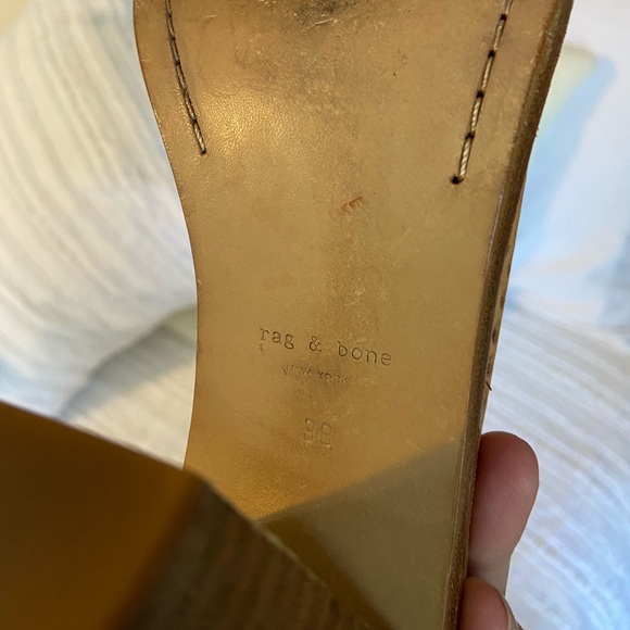 rag & bone Tan Wyatt Laser Cut Leather Sandals - Picture 6 of 8